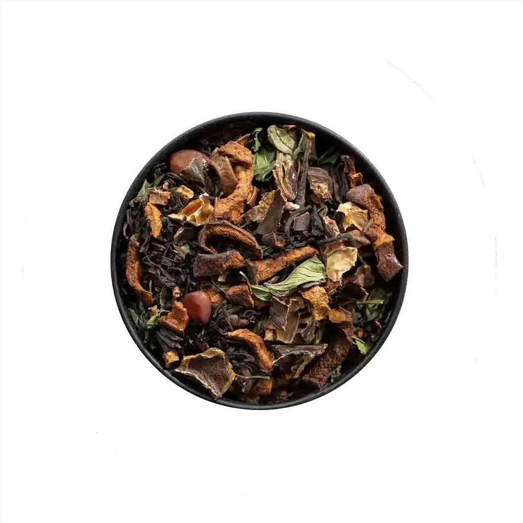 Elysian  Infusion LILA TEE Johannisbrot, Minze, Apfel, Schwarzer Tee 