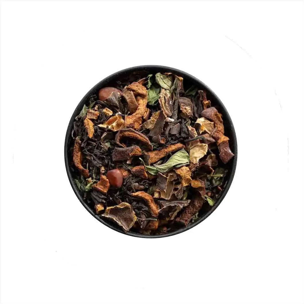 Elysian  Infusion LILA TEE Johannisbrot, Minze, Apfel, Schwarzer Tee 