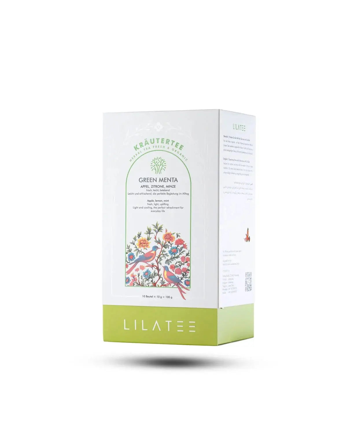 Green Menta LILA TEE Zitrone & Minze Produktverpackung Frontansicht