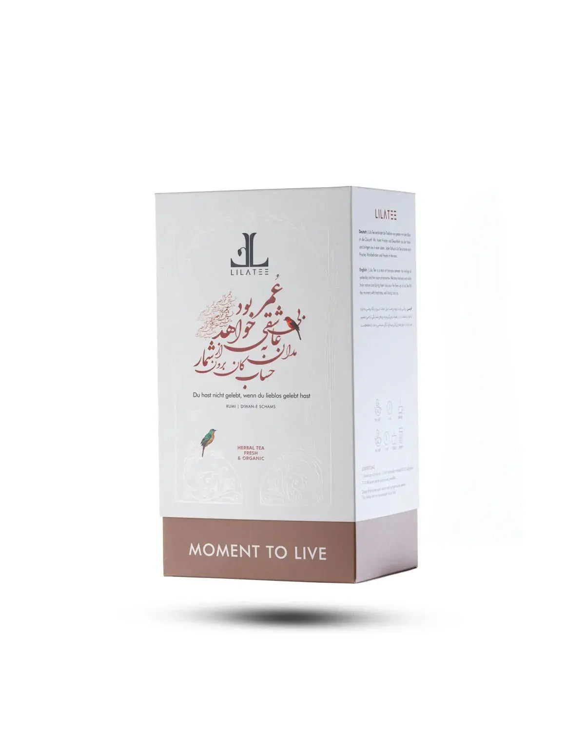 Love Night LILA TEE Infusion  Schwarzer Tee Pfirsich Rosenblüten Produktverpackung 